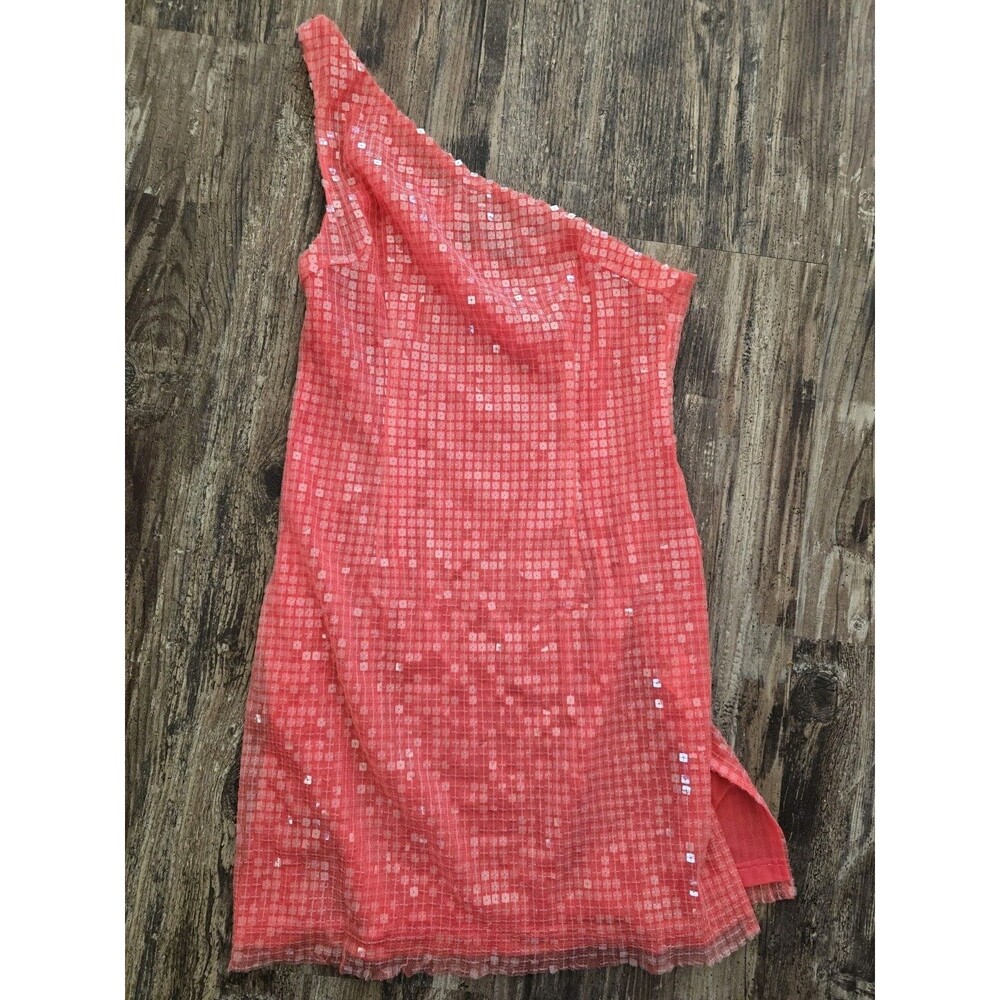 White Fox Talkin Flirty Sequin Size M Mini Dress Coral